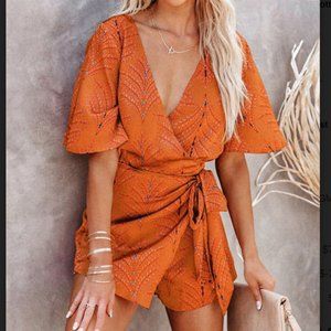 Annamarie Plunge Tie Waist Romper